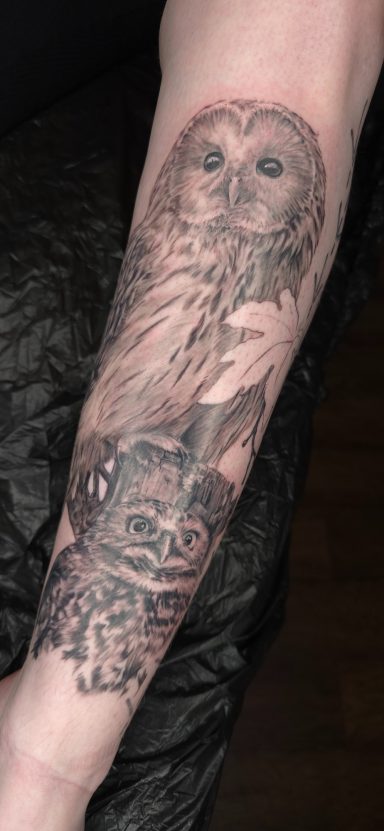 Unterschenkelsleeve in Arbeit